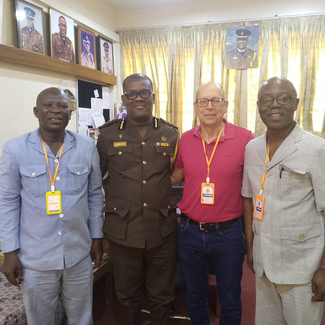 A courtesy call on a senior officer of the Ghana Prisons Service.